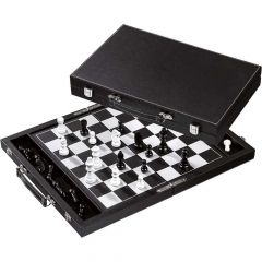 Shakki - Chess Set black / white field 38 mm